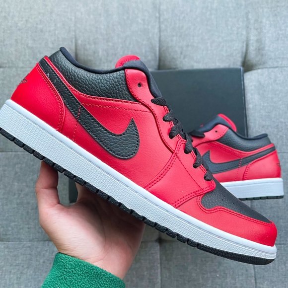 Jordan Other - ❤️🖤🤍 Air Jordan 1 retro Low red black shoes